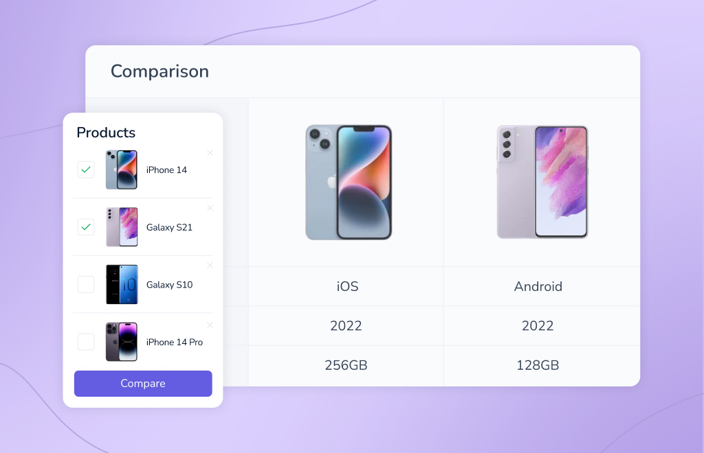 Comparatie produse